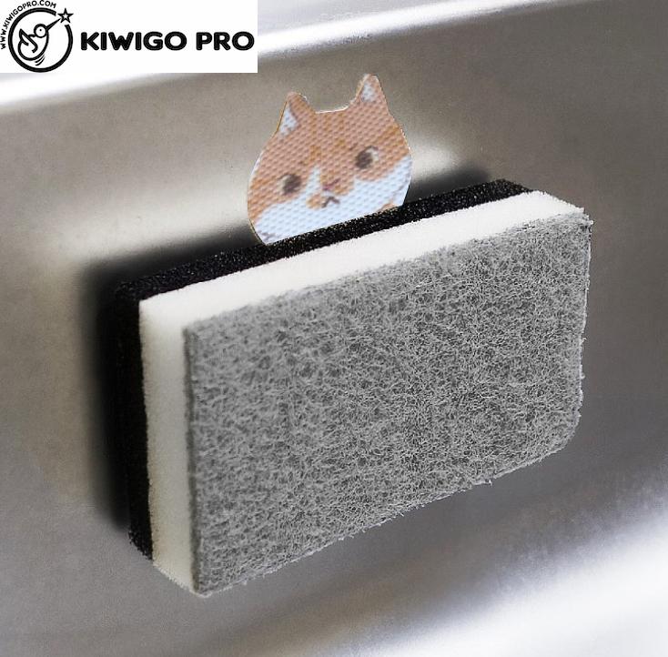 【kiwigopro】造型魔鬼氈無痕貼 菜瓜布貼 壁貼 多功能貼 抺布架(不含菜瓜布)#可客製自己的圖案