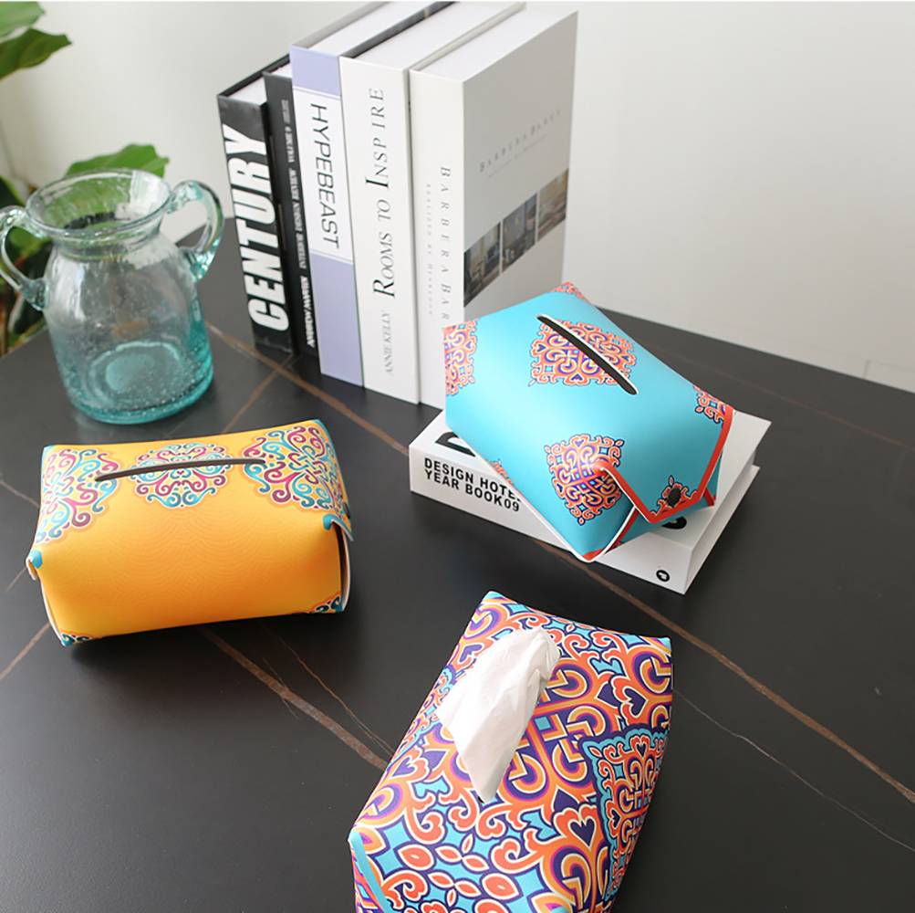 【kiwigopro】皮革彩印面紙盒-方型(可客製)