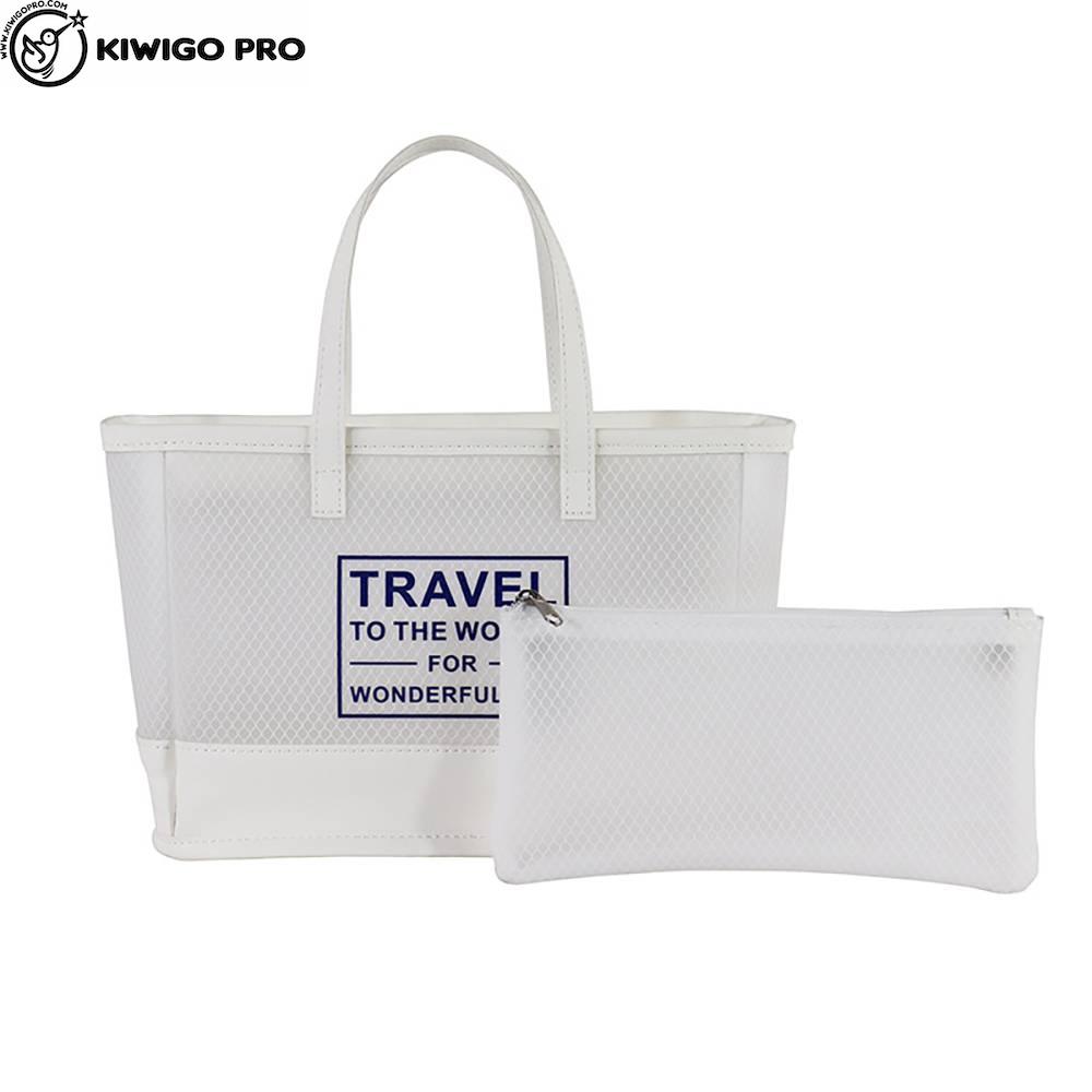 【kiwigopro】透氣網格手提袋-白色