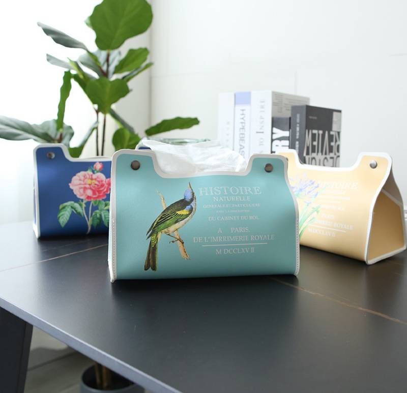 【kiwigopro】皮革彩印面紙盒-三角立式(可客製)