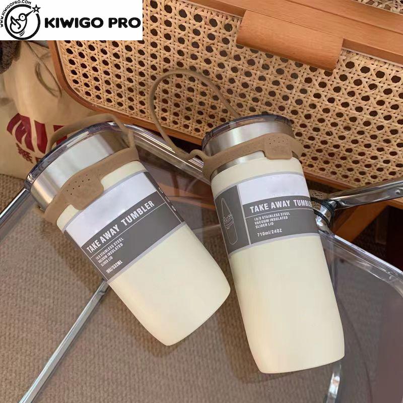 【kiwigopro】保温杯女生高颜值大容量304不鏽鋼水杯带吸管咖啡杯